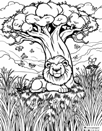 Cute Lion Coloring Page