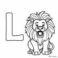 L And Roaring Lion Coloring Page