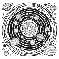 Solar System Map Coloring Page