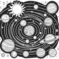 Solar System Map Including Pluto Coloring Page