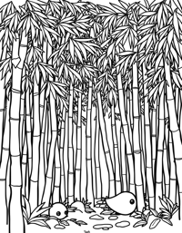 Mystic Bamboo Grove Coloring Page