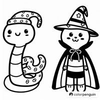 Snake In Costumes Coloring Page