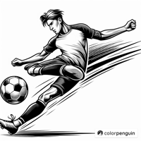 Soccer Star In Action Coloring Page