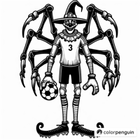 SpiderHanded Soccer Clown Coloring Page