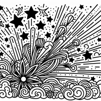 Starburst Explosion Coloring Page