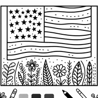 Outline Of American Flag For Preschoolers Coloring Page