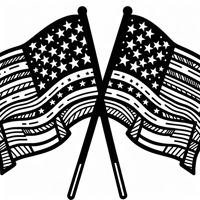 Two Flaglets Of American Flag Coloring Page