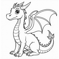 Rainbow Dragon Coloring Page