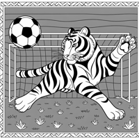 Tiger Playing Soccer Coloring Page
