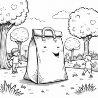 A Transparent Plastic Bag That Has Life And Can... Coloring Page