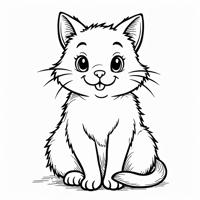 The Words "cat" On The Top Of Page, Cat Coloring Page