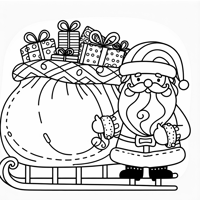 Draw A Scene With A Happy Santa Standing Next To... Coloring Page