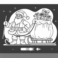 Draw A Scene With A Happy Santa Standing Next To... Coloring Page