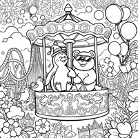Generate Me An Image Of A Penguin And A Bear... Coloring Page