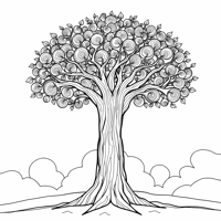 Generate Me An Image Of A Tree Coloring Page
