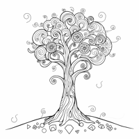 Generate Me An Image Of A Tree Coloring Page