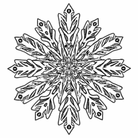 A Large Snowflake With Simple Geometric Patterns Coloring Page