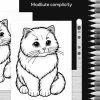Small Cat Coloring Page