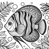 A Discus Fish Coloring Page
