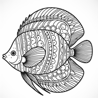 A Discus Fish Coloring Page