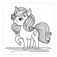 A Baby Unicorn Coloring Page