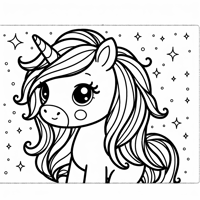 A Baby Unicorn Coloring Page