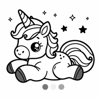 A Baby Unicorn Coloring Page