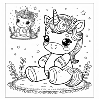 A Baby Unicorn Coloring Page