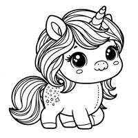 A Baby Unicorn Coloring Page