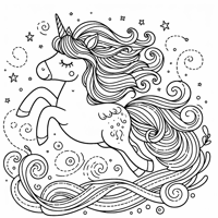 A Dancing Unicorn Coloring Page