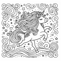 A Dancing Unicorn Coloring Page