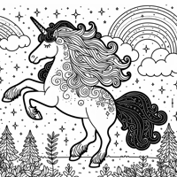 A Dancing Unicorn Coloring Page