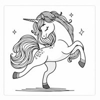 A Dancing Unicorn Coloring Page