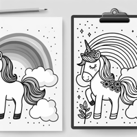 A Unicorn With A Rainbow Coloring Page