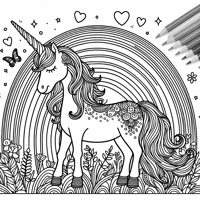 A Unicorn With A Rainbow Coloring Page
