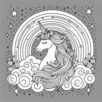 A Unicorn With A Rainbow Coloring Page