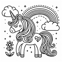A Unicorn With A Rainbow Coloring Page