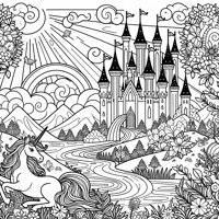 A Unicorn In Fairyland Coloring Page