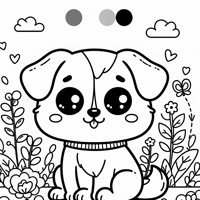 A Cute Dog Coloring Page