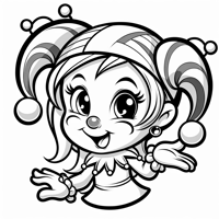 Harley Quinn Big Boobs Seductive Look Ponytail Coloring Page