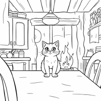 Luna The Magical Cat Is Saving The Family By... Coloring Page