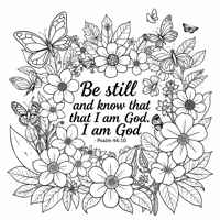 Create Flowers Leaves Butterflies... Coloring Page