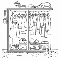 A Wardrobe Of Vintage Barbie Clothes Coloring Page