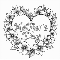 A Card Kindergarten Students Can Color For Mothers... Coloring Page