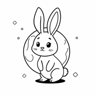 Moon Bunny Coloring Page