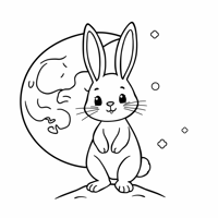Moon Bunny Coloring Page