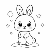 Moon Bunny Coloring Page