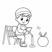 Create Me An Image Of An Elementary School Child... Coloring Page