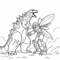Godzilla Vs Bumblebee Coloring Page