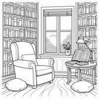 BOLD AND EASY COZY CORNER COLORING PAGES FOR TEENS... Coloring Page